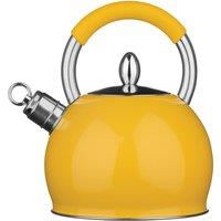 Orsina Elegant Yellow 2.4L Whistling Kettle, Retro Whistling Tea Pot, Stainless Steel Kettle, Whistling Tea Kettle