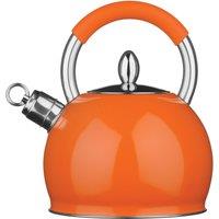 Orsina Elegant Yellow 2.4L Whistling Kettle, Retro Whistling Tea Pot, Stainless Steel Kettle, Whistling Tea Kettle in Orange