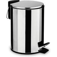 Orsina 3 Litre Pedal Bin With Soft Close Lid, Compact Metal Bin With Removable Inner Bucket, Ideal For Bathrooms in Silver