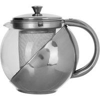 Orsina Durable Gold Finish Glass 600Ml Teapot With Infuser, Durable Tea Pot For Dining Table, Practical Tea Pot in Grey
