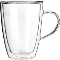 Orsina Premium Double Wall Glass Mug 330ml, Insulated Glass Coffee Mug, Non Slip Silicone Base Double Walled Mug in Clear
