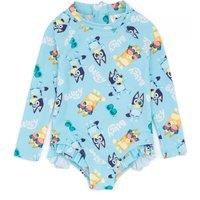 Bluey Girl's 1 Piece Swimming Costume | Blue | Official Merch | Size: 18-24 m