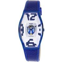 Chronotech Men's White Dial Blue Band Watch