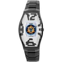 Chronotech Men's Black Band White Dial Watch in Grey