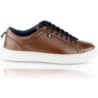 Silver Street London Men's Holden Casual Lace Up Leather Trainers in Brown | Size: 8