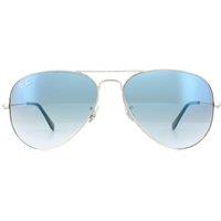 Ray-Ban Men's Aviator Silver Gradient Light Blue Sunglasses