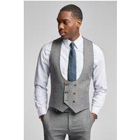 Antique Rogue Men's Texture Double Breasted Waistcoat in Grey | Size: 46R