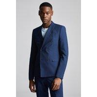 Limehaus Men's Slim Double Breasted Jacket in Blue | Size: 36R