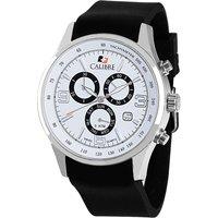 Calibre Men's Mauler Swiss Watch Silicone Strap White Watch in Black