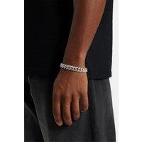 Cernucci Men's 12mm Iced Cuban Link Bracelet in Metallic Silver | Size: 6 inches