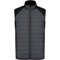 Proact Men's Dual Fabric Padded Sports Body Warmer in Dark Grey | Size: Large