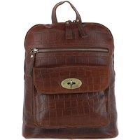 'Bonfanti' Croc Print Real Leather Mini Backpack