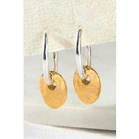 Otis Jaxon London Women's Pebble Sterling Silver Charm Hoop Earrings in Gold