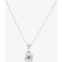 T.H.Baker Women's 9ct White Gold 0.50ct Diamond Single Stone Necklace TH0121004 in Silver | Size: 18 inches