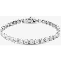 T.H.Baker Women's 9ct White Gold 2.00ct Diamond Tennis Bracelet TH0122522 in Silver | Size: 7.5inch