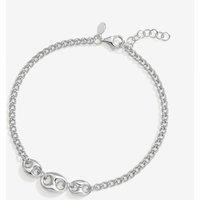 Simply Silver Women's Sterling Silver 925 Premium Polished Link Bracelet