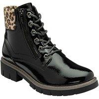 Lotus Women's 'Charleston' Patent Ankle Boots in Black | Size: 6