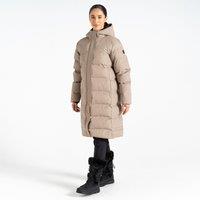 Dare 2b Women's Wander Waterproof Longline Padded Jacket in Beige | Size: 18