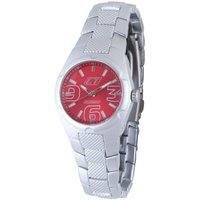 Red Silver Band Watch