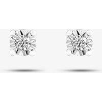 9ct White Gold 0.03ct Diamond Stud Earrings E4058W/03-10