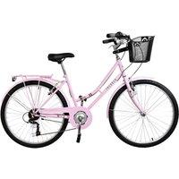 Aurai Women's Trekker Heritage Bike, 26 Wheel, 6 Speed - Candyfloss in Pink