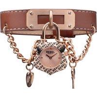 Rebel Women's Seagate Rose Dial Leather Watch in Tan