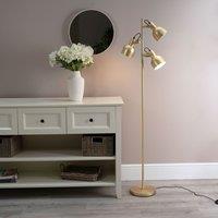 ValueLights Albie 3 Way Adjustable Directional Floor Lamp in Gold