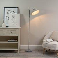ValueLights Morris Retro Dome Metal Freestanding Floor Lamp with LED Bulb in Grey