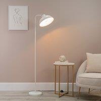 ValueLights Morris Retro Dome Metal Freestanding Floor Lamp with LED Bulb in White