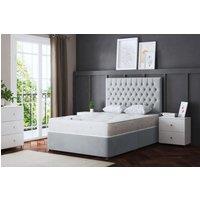 DS Living Seraphine Silver Divan Bed with Headboard | Size: Super King