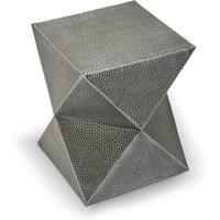 Orsina Modern Design Inverted Triangular Stool, Antique Zinc Finish Luxury Stool For Outdoor Patio, Kitchen Stool in Grey
