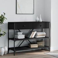 Berkfield Home Console Table with Drawers & Shelves Black Engineered Wood