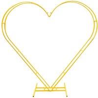 Neel Blue Dual Heart Arch Stand Party Decoration Arch Metal Frame - 6.8ft x 6.5ft in Gold