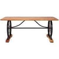 Orsina Distinctive Sturdy Acacia Wood Dining Table For Livingrooms, Unique Rectangular Wooden Table For Patio in Brown