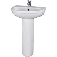 Balterley Round 1 Tap Hole Basin Full Pedestal 550mm in White