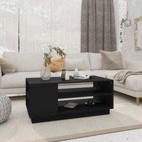 Berkfield Home Coffee Table Black 102x55x43 cm Engineered Wood | Size: 102 x 55 x 43 cm