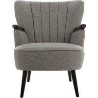 Comfortable Grey Lounge Chair With Curved Backrest, Spacious And Modern Highback Room Chair For Bedrooms