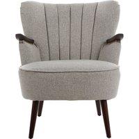 Comfortable Grey Lounge Chair With Curved Backrest, Spacious And Modern Highback Room Chair For Bedrooms