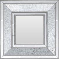 Orsina Silver Wall Mirror, Reflective Glass Border Mirror for Living Room or Hallway, Boutique Square Wall Mirror