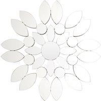 Orsina Flower Shaped Wall Mirror, Petal Design Mirror, Large Decorative Glass Wall Art For Living Room or Hallway in Silver