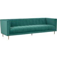 Orsina 3 Seat Pink Sofa, Plush Pink Velvet Upholstered Settee Sofa, Classic Style Sofa Couch For Outdoor Patio in Green