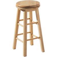 Orsina Elegant Natural Tropical Hevea Wood Bar Stool, Swivel Bar Stool For Kitchen, Strong Modern Stool For Kitchen