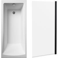 Balterley Square Single Ended 1700x700 with Black Screen in White