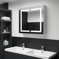 Berkfield Home LED Bathroom Mirror Cabinet 80x12.2x68 cm in White