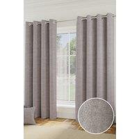 Enhanced Living 'Royale' Silver Room Darkening Boucle Readymade Curtains Pair | Size: 168 cm width x 229 cm drop