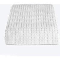 Allure Bath Fashions Luxury Hotel Waffle Throw Blanket Bedspread - 100% Cotton in White | Size: Large