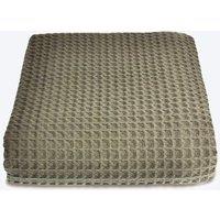 Allure Bath Fashions Luxury Hotel Waffle Throw Blanket Bedspread - 100% Cotton in Khaki | Size: Small