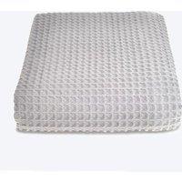 Allure Bath Fashions Luxury Hotel Waffle Throw Blanket Bedspread - 100% Cotton in Light Grey | Size: Small