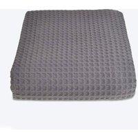Allure Bath Fashions Luxury Hotel Waffle Throw Blanket Bedspread - 100% Cotton in Dark Grey | Size: Large