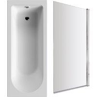 Balterley Round Single Ended 1700x700 Bath Set - Leg Set & Chrome Screen in White